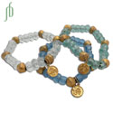 Ganesh Ohm Mala Armband Gerecycled Messing & Glas