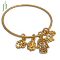 Geluk Bedel Armband met 5 bedeltjes Goud