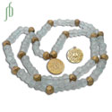 Boeddha Ohm Mani Padme Hum Mala Ketting Gerecycled Messing & Glas