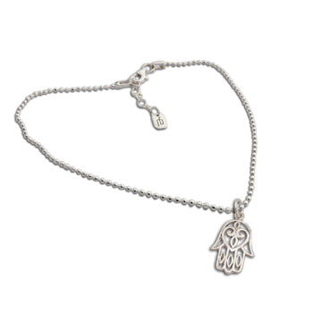 Hamsa Enkelband Zilver 22-25 cm verstelbaar #2