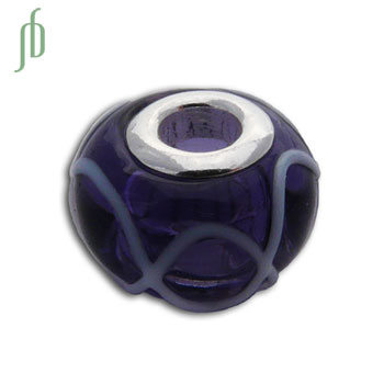 Paars met Zilver Glas Bedel Bead