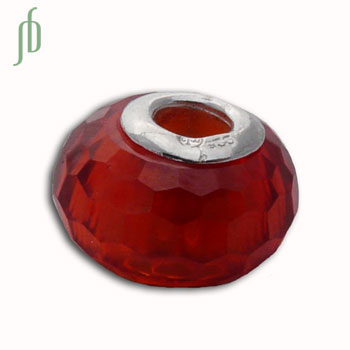 Geslachtschakra Zirconia bedel Oranje Gefacetteerd Pandora Compatible
