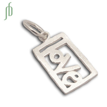 "Love" Bedeltje voor Liefde Zilver