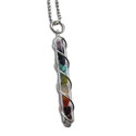 Chakra Ketting Zilver en Halfedelstenen 40 cm